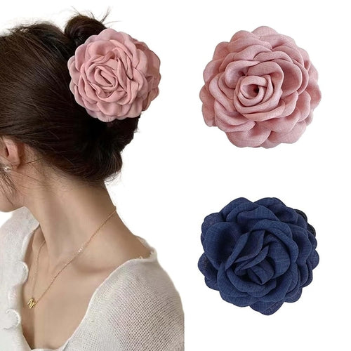 2 PCS Flower Claw Clip Blue and Pink