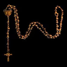 Stainless steel prayer beads necklace, small prayer necklace, jewelry necklace for women with Jesus cross.