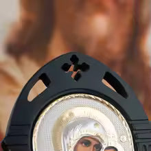 HTISOK Icon of the Virgin Mary and Jesus Greek Orthodox Gold Plated Icon Religious Art for Home Church Sideboard Decoration Christian Gift