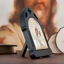 HTISOK Icon of the Virgin Mary and Jesus Greek Orthodox Gold Plated Icon Religious Art for Home Church Sideboard Decoration Christian Gift